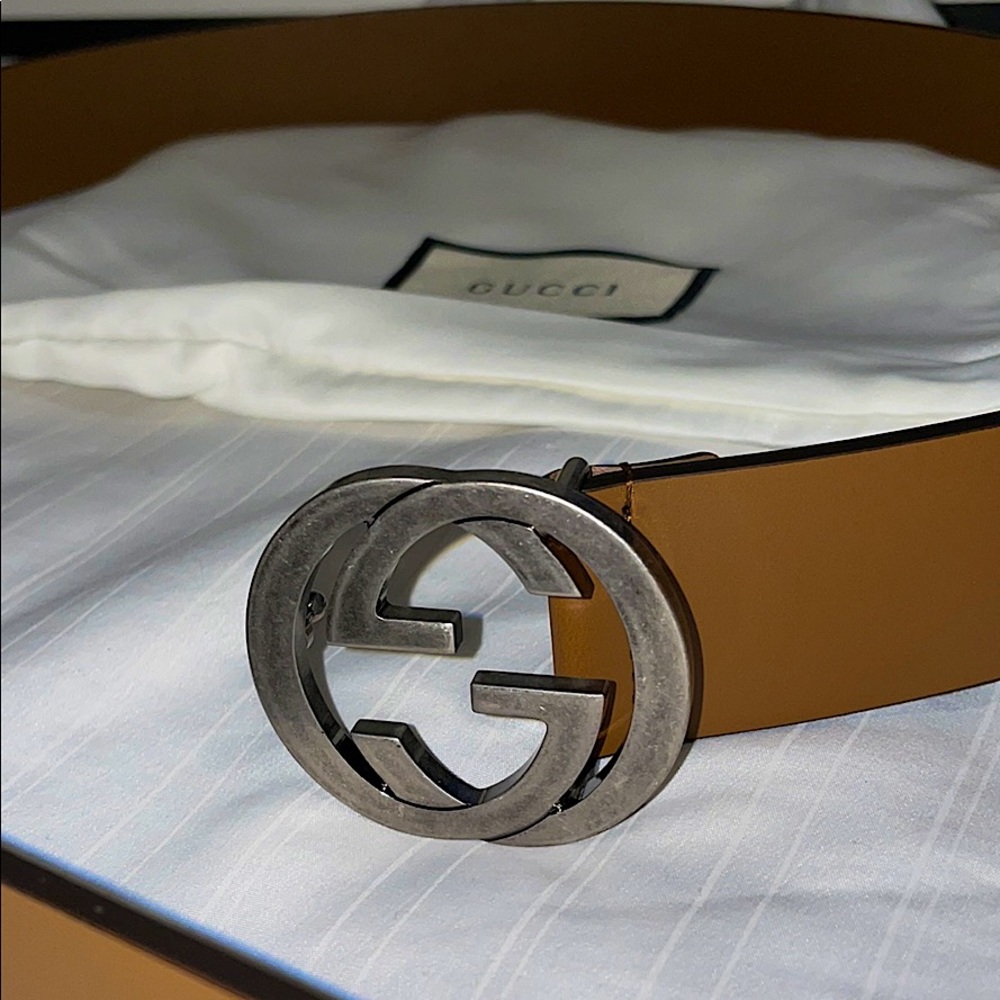 MENS GUCCI BELT (BROWN LEATHER) BRAND NEW - Picture 2 of 6